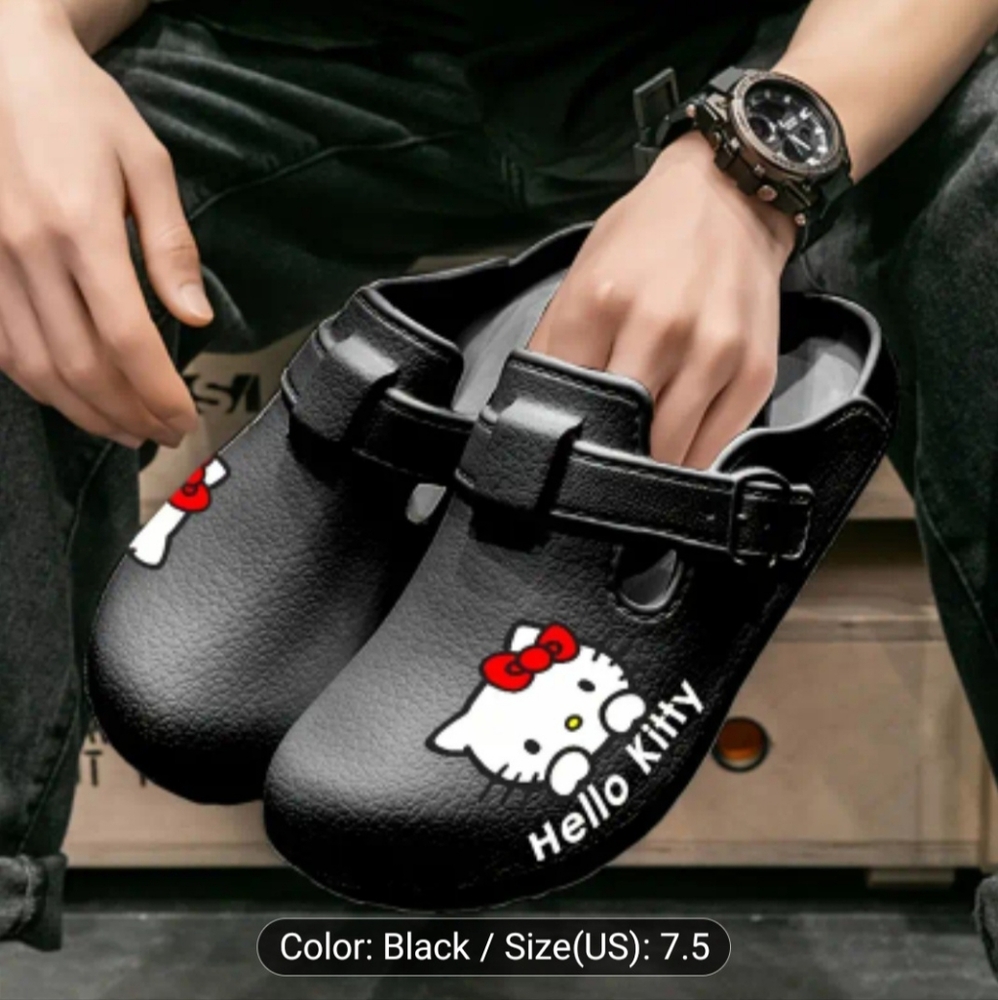 Brand New HOT Hello Kitty Black Women Slippers...